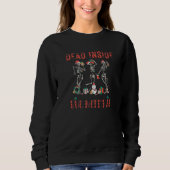 Dead Inside but Merry AF Dancing skeletons Sweatshirt (Vorderseite)