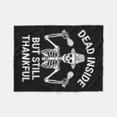 Dead Inside But Still Thankful - Skeleton Hallowee Fleecedecke (Vorderseite (Horizontal))