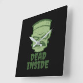 Dead Inside Frankenstein Monster Quadratische Wanduhr (Winkel)