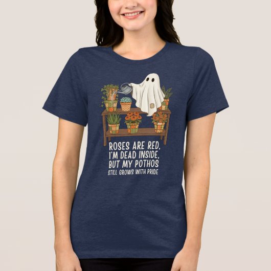 Dead Inside - Funny Ghost Plant Lover Tri-Blend Shirt (Vorderseite)