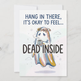 Dead Inside Ghost with Coffee Feiertagskarte