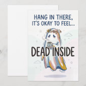 Dead Inside Ghost with Coffee Feiertagskarte (Vorne/Hinten)