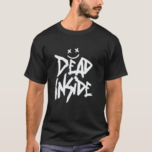 Dead Inside Ironic Skeleton Ghost Dark Sunshine Kn T-Shirt (Vorderseite)