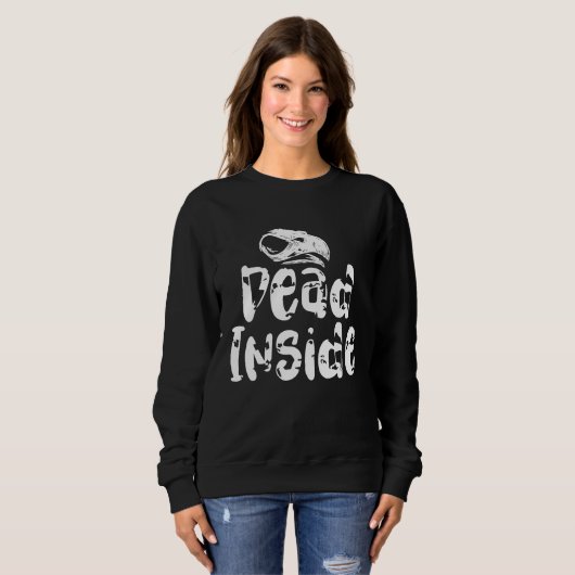 Dead Inside  Ironic Skeleton Ghost Dark Sunshine V Sweatshirt (Vorne ganz)