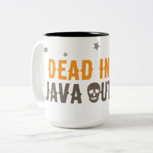 Dead Inside Java Outside – Minimalistische Kaffees Zweifarbige Tasse