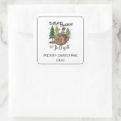 Dead Inside Jolly AF Christmas Funny Quote Quadratischer Aufkleber (Tasche)