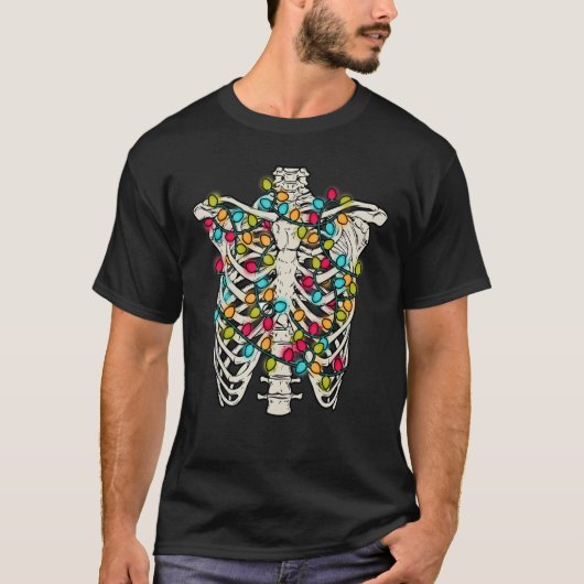 Dead Inside, Jolly AF, Funny Xmas Skeleton, Retro T-Shirt (Vorderseite)