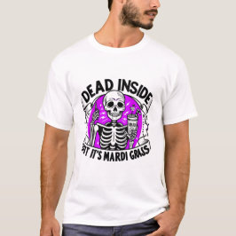 "Dead Inside" Mardi Gras - Karneval Skelett T-Shirt