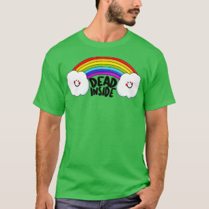 Dead Inside Nihilist 80er Rainbow Graphic Design T-Shirt