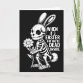 Dead Inside Skeleton Bunny Funny Easter Card Karte (Vorderseite)