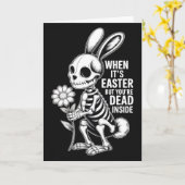 Dead Inside Skeleton Bunny Funny Easter Card Karte (Gelbe Blume)