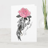 Dead Inside Skeleton Rose Karte (Vorderseite)