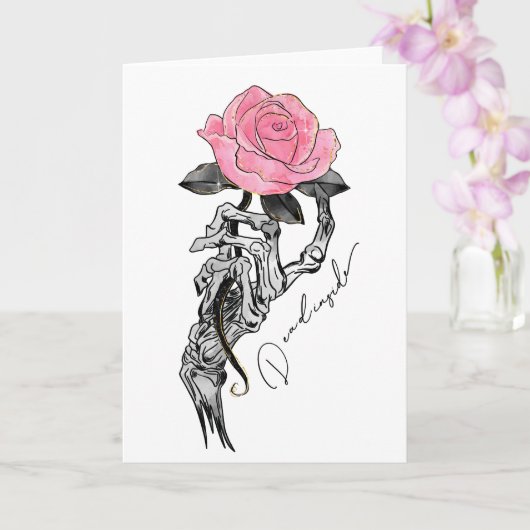 Dead Inside Skeleton Rose Karte (Orchidee)