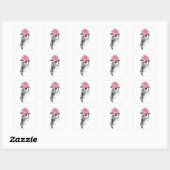 Dead Inside Skeleton Rose Quadratischer Aufkleber (Blatt)