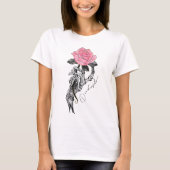 Dead Inside Skeleton Rose T-Shirt (Vorderseite)