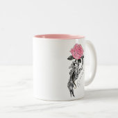 Dead Inside Skeleton Rose Zweifarbige Tasse (VorderseiteRechts)