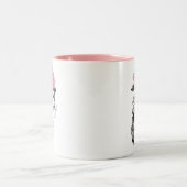 Dead Inside Skeleton Rose Zweifarbige Tasse (Mittel)