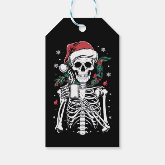 Dead Inside Skeleton Weihnachtskaffee Lover Gesche Geschenkanhänger (Rückseite)