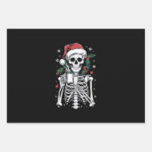 Dead Inside Skeleton Weihnachtskaffee Lover Gesche Geschenkpapier Set (Vorderseite)
