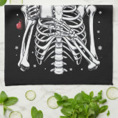 Dead Inside Skeleton Weihnachtskaffee Lover Gesche Geschirrtuch (Gefaltet)
