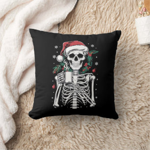 Dead Inside Skeleton Weihnachtskaffee Lover Gesche Kissen
