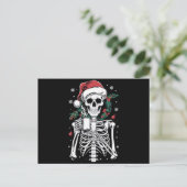 Dead Inside Skeleton Weihnachtskaffee Lover Gesche Postkarte (Stehend Vorderseite)