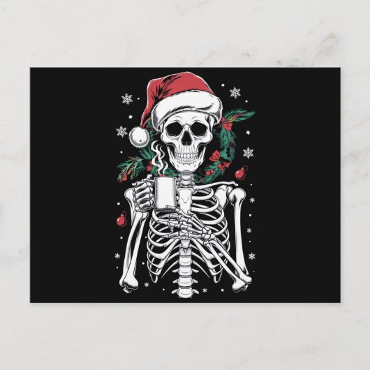 Dead Inside Skeleton Weihnachtskaffee Lover Gesche Postkarte (Vorderseite)