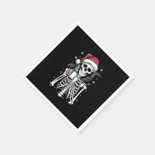 Dead Inside Skeleton Weihnachtskaffee Lover Gesche Serviette (Ecke)