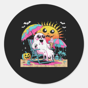 Dead Inside Tan Outdoor Funny Ghost Beach Art Runder Aufkleber