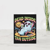Dead Inside Tan Outdoor Funny Ghost Summerween Karte (Vorderseite)