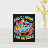 Dead Inside Tan Outdoor Funny Ghost Summerween Karte (Gelbe Blume)