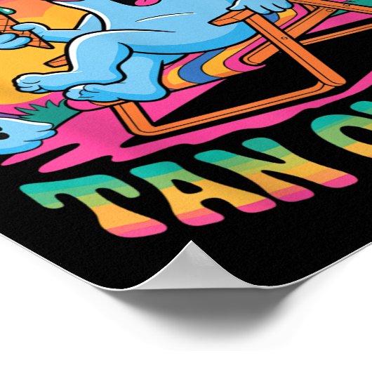 Dead Inside Tan Outdoor Funny Ghost Summerween Poster (Ecke)