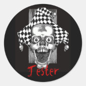 Dead Jester Sticker. Runder Aufkleber (Vorderseite)