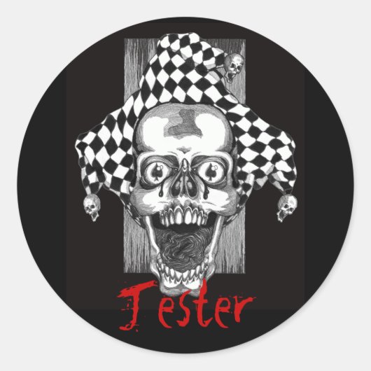 Dead Jester Sticker. Runder Aufkleber (Vorderseite)