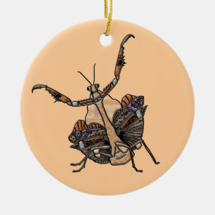 Dead Leaf Mantis Keramik Ornament