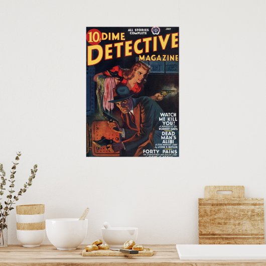 Dead Man39;s Alibi Dime Detective Magazine Poster (Küche)