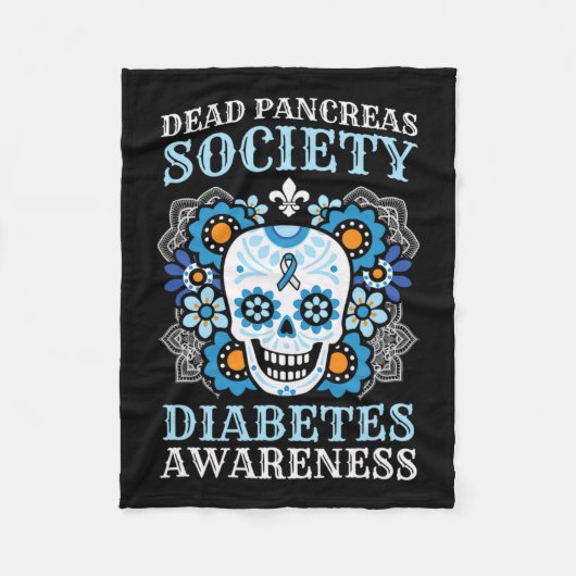Dead Pankreas Gesellschaft Diabetes Bewusstsein Zu Fleecedecke (Vorderseite)