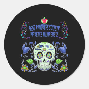 Dead Pankreas Society Blue Sugar Diabetes Awarenes Runder Aufkleber