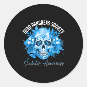 Dead Pankreas Society Diabetes Awareness Floral Su Runder Aufkleber
