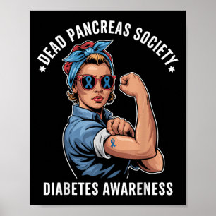 Dead Pankreas Society Shirt Funny Diabetes Awarene Poster