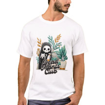Dead Plants Club Cute Skeleton Cat Plant Care T-Sh