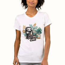 Dead Plants Club Cute Skeleton Cat Plant Care T-Sh