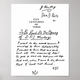 Dead Poets Society fünf Jahrhunderte schwarzer Ver Poster