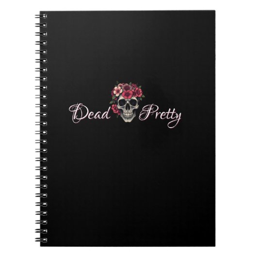 Dead Pretty Floral Skull Spiral Notebook Notizblock (Vorderseite)