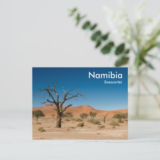 Dead Tree bei Sossusvlei Postkarte mit Text (Stehend Vorderseite)