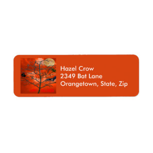 Dead Tree Orange Beängstigend Sky Address Labels