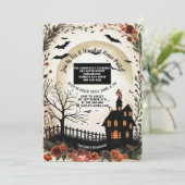 Dead Tree Pumpkins Spuk House Halloween-Party Einladung (Stehend Vorderseite)