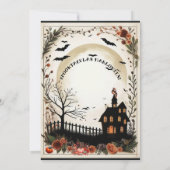 Dead Tree Pumpkins Spuk House Halloween-Party Einladung (Rückseite)