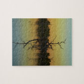 Dead trees reflected in Lily Creek Lagoon, dawn Puzzle (Horizontal)