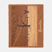 Dead Vlei Namibia Landschaft Foto mit Text Fleecedecke (Vorderseite)